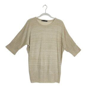 Maurices Knit Pullover Short Batwing Sleeve Sweater in Tan - Sz M
